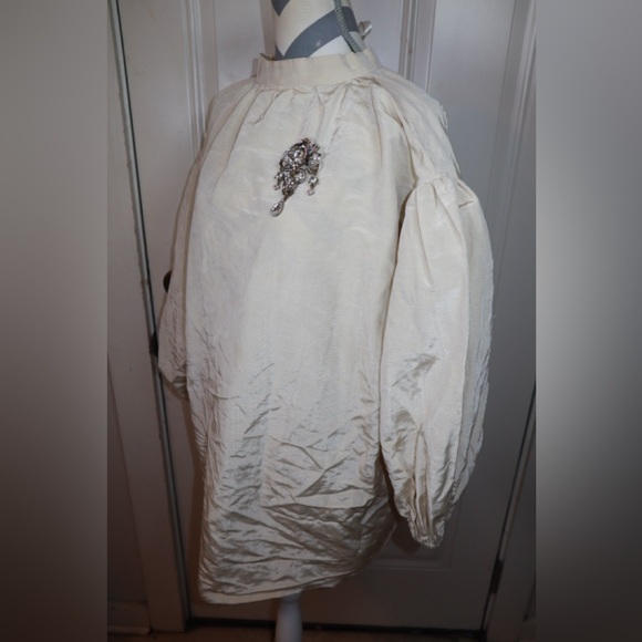 Cream Smock Dress SIZE LARGE - Picture 2 of 3